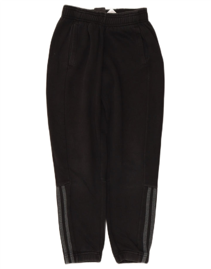ADIDAS Boys Tracksuit Trousers Joggers 9-10 Years Black Cotton