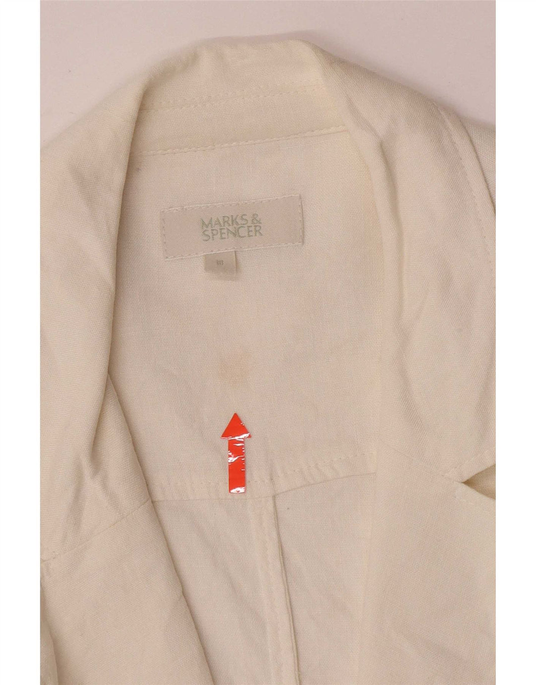 Marks & Spencer Γυναικείο Μπουφάν Blazer UK 18 XL Λευκό με 1 κουμπί