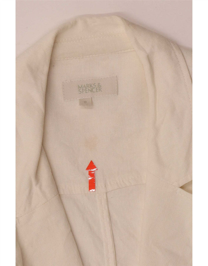 Marks & Spencer Γυναικείο Μπουφάν Blazer UK 18 XL Λευκό με 1 κουμπί