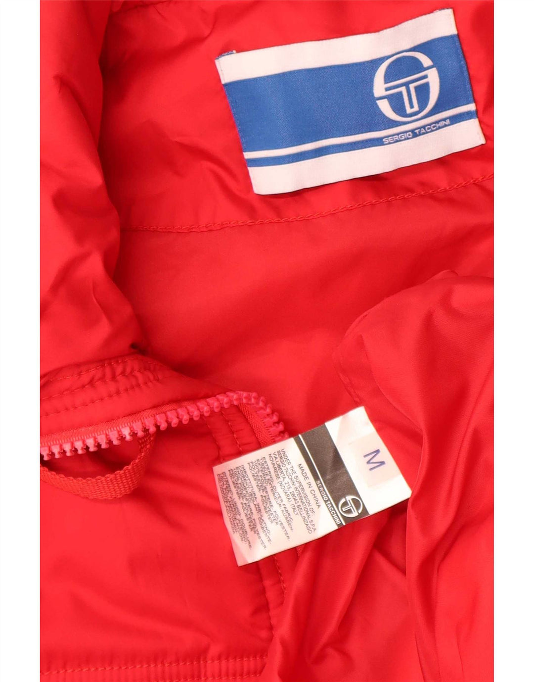Sergio Tacchini Ανδρικό μπουφάν με κουκούλα UK 38 Μεσαίο κόκκινο πολυεστέρας