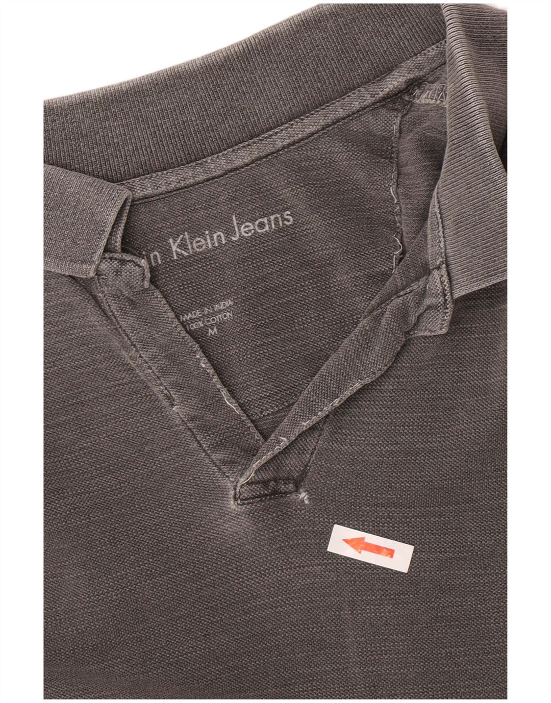 Ανδρικό πουκάμισο πόλο τζιν Calvin Klein, μεσαίο γκρι βαμβακερό