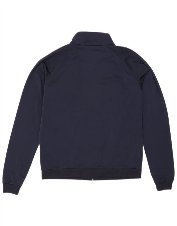 FILA Womens Graphic Tracksuit Top Jacket UK 12 Medium Navy Blue Polyester