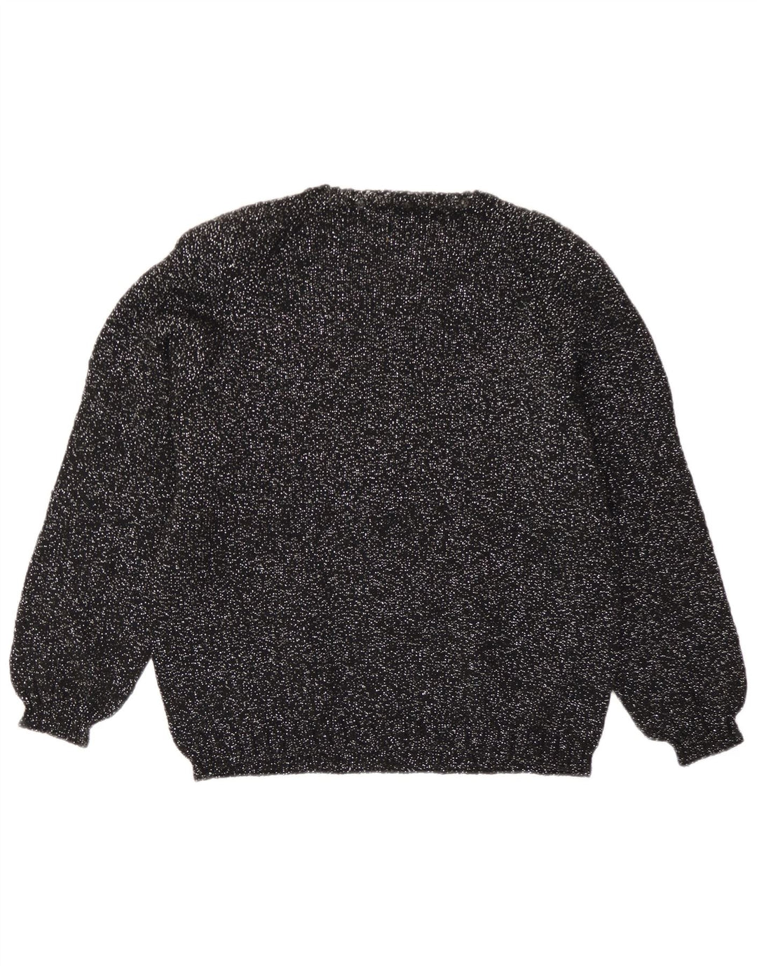 Vintage γυναικείο πουλόβερ με λαιμόκοψη UK 14 Medium Black Flecked