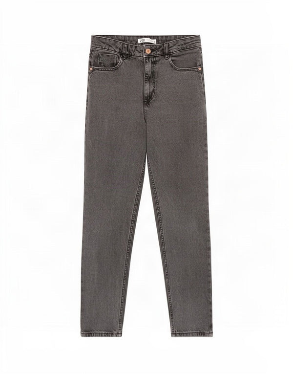Zara γυναικείο ψηλόμεσο τζιν EU 38 Small W28 L28 Γκρι βαμβακερό