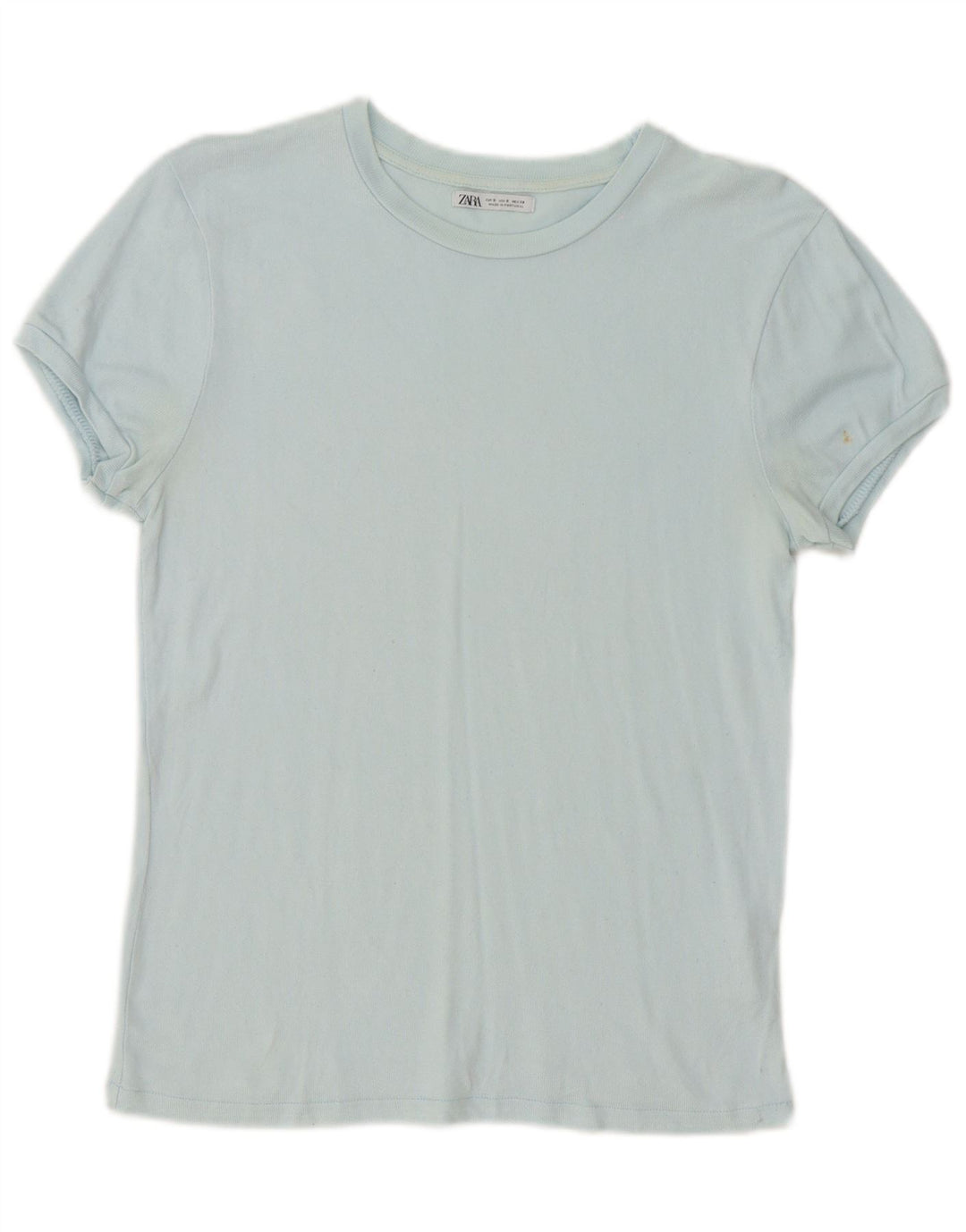 Zara Γυναικείο T-Shirt Top UK 10 Small Blue Viscose