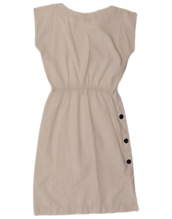 Vintage γυναικείο φόρεμα με θήκη UK 14 Large White Pinstripe