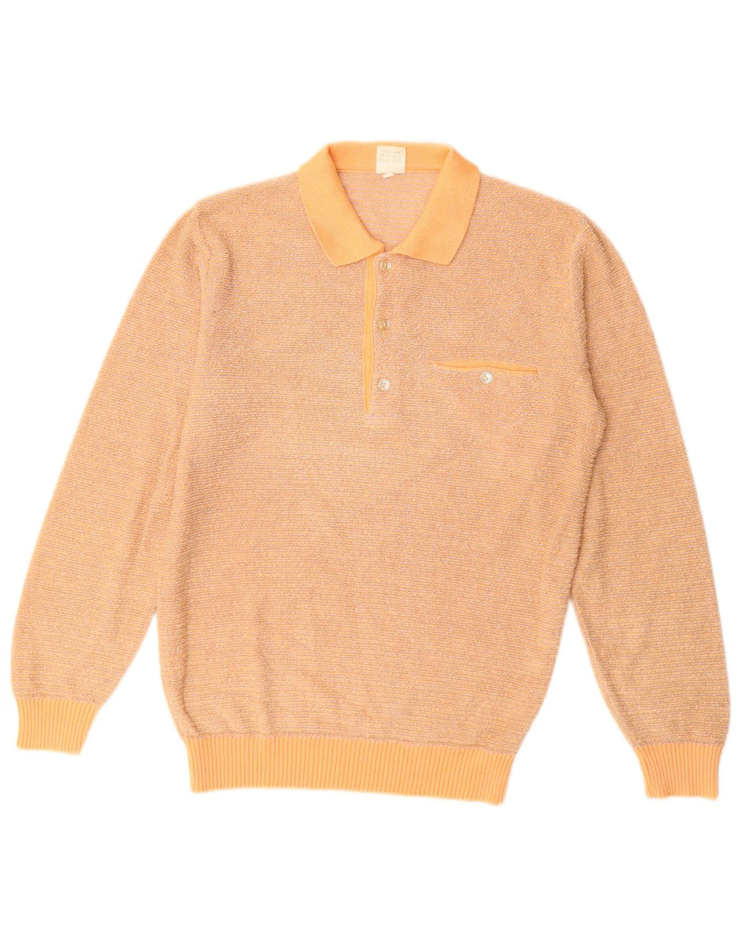 Γυναικείο πουλόβερ με λαιμόκοψη VINTAGE UK 14 Βαμβακερό μεσαίο πορτοκαλί