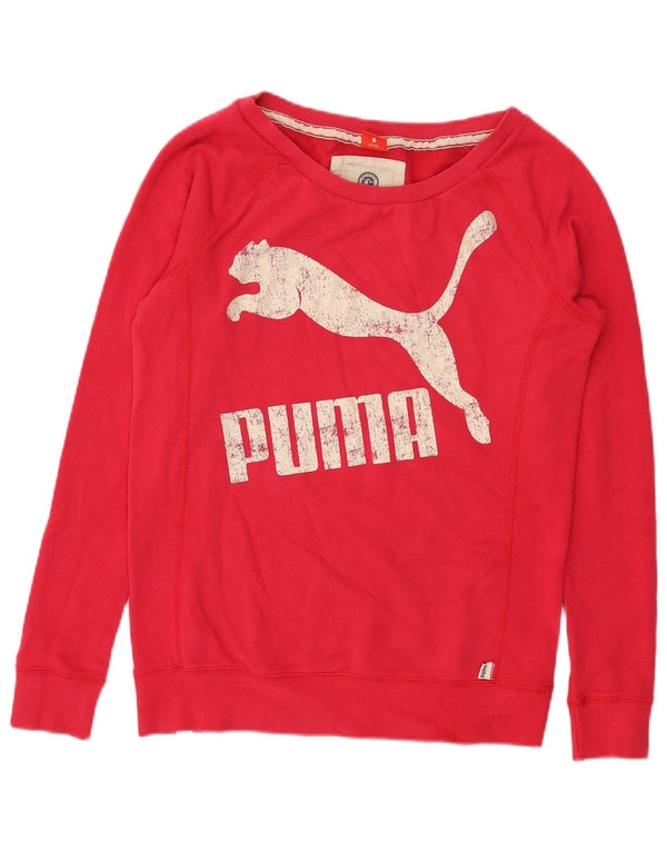 Γυναικείο Γραφικό Φούτερ Puma Jumper UK 12 Ροζ Βαμβακερό μεσαίο