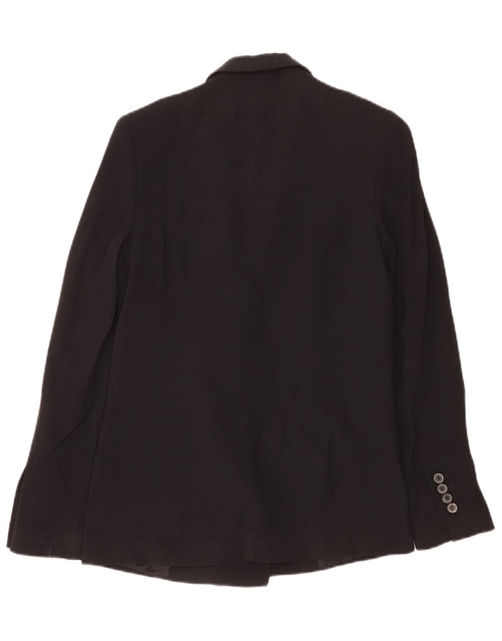 Zara Γυναικείο Μπλέιζερ Διπλό Μπουφάν UK 10 Small Black Acetate