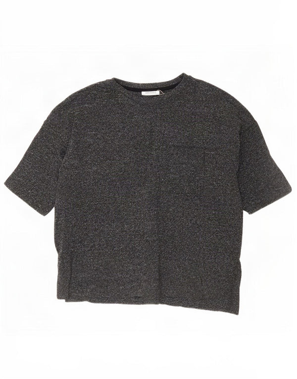 Zara Ανδρικό T-Shirt Trafaluc Top Small Grey Flecked