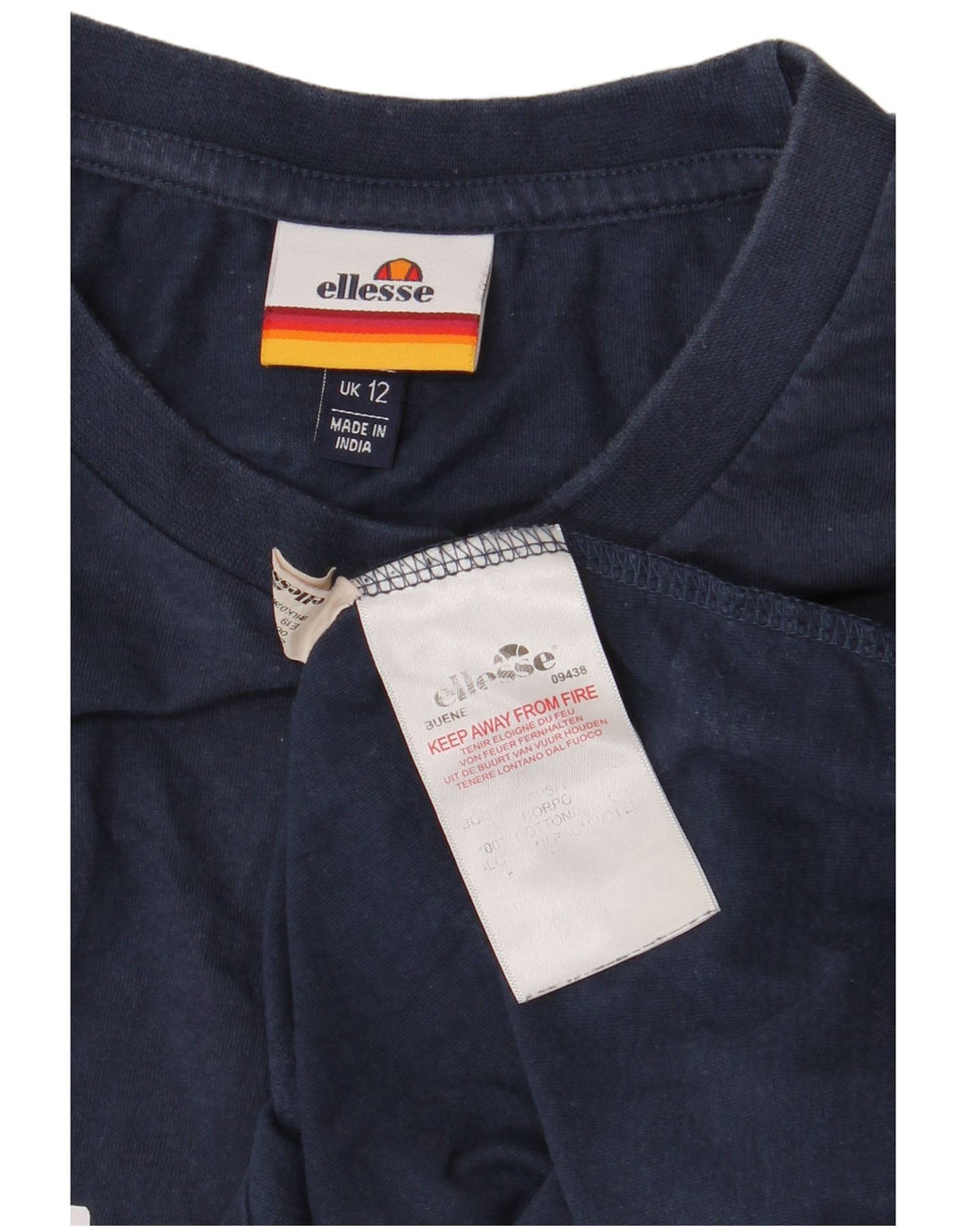 Ellesse Γυναικείο Γραφικό Μπλουζάκι Μακρυμάνικο UK 12 Medium Navy Blue βαμβακερό
