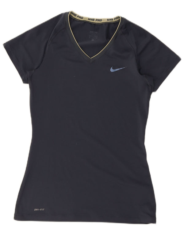 Γυναικείο T-shirt Nike Dri Fit Top UK 12 Medium Navy Blue Polyester