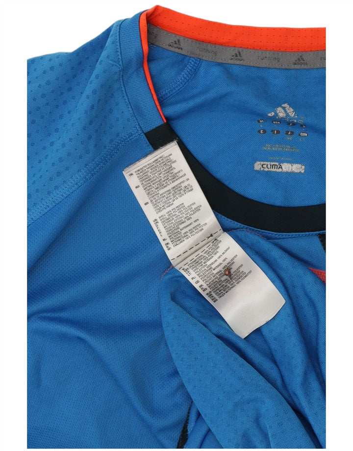 Ανδρικό T-Shirt Climalite ADIDAS Top Large Blue Polyester