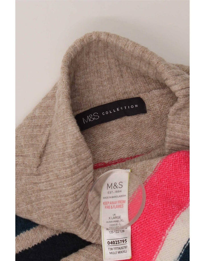 Marks & Spencer Γυναικείο πουλόβερ με ρολό λαιμόκοψη UK 18 XL πολύχρωμο