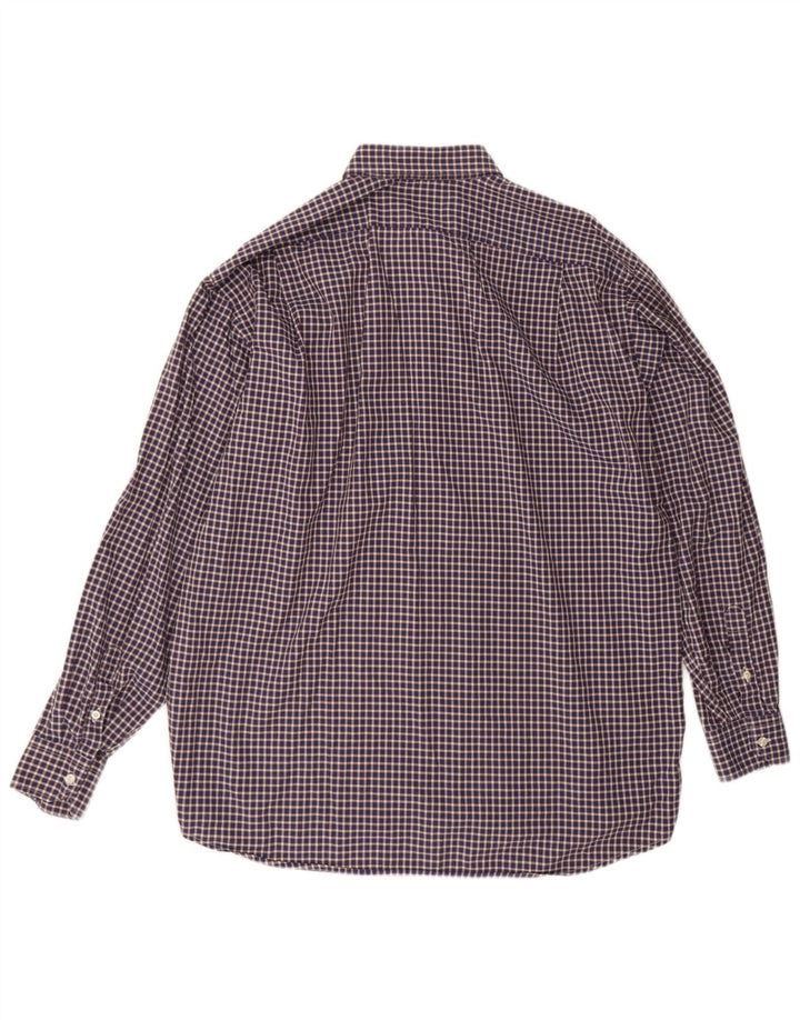 Ανδρικό πουκάμισο Lacoste Νούμερο 42 Μεγάλο Navy Blue Gingham Cotton