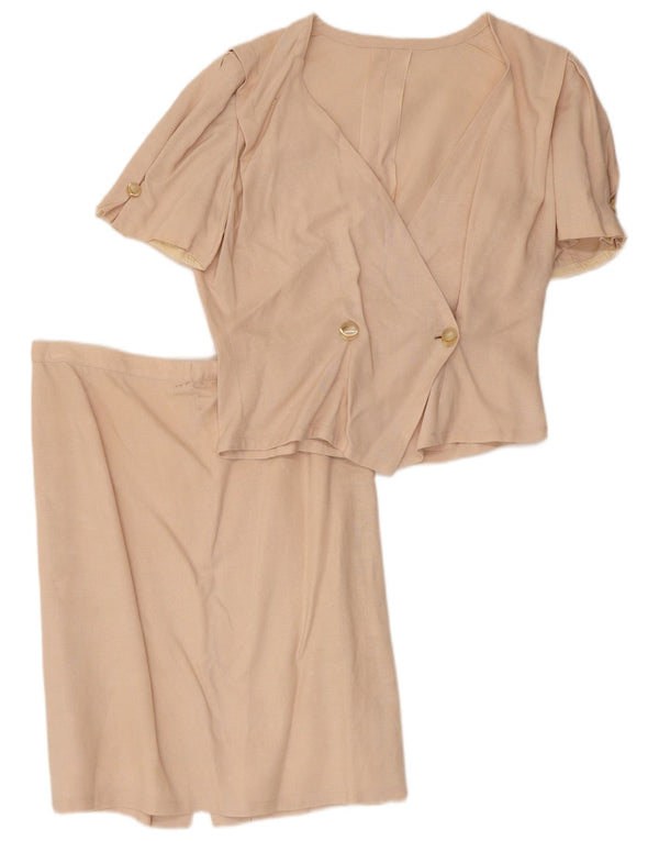 Vintage γυναικείο σετ 2 τεμαχίων με διπλό στήθος UK 12 Medium W30 Beige