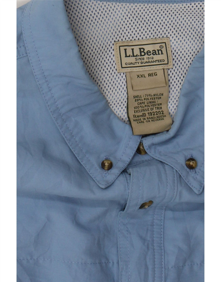 L.L.BEAN Mens Oversized Shirt 2XL Blue Nylon Vintage L.L.Bean and Second-Hand L.L.Bean from Messina Hembry 
