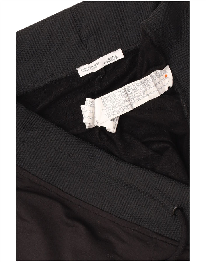 Γυναικεία αθλητική φόρμα ZARA Παντελόνι Joggers UK 14 Large Μαύρο ριγέ