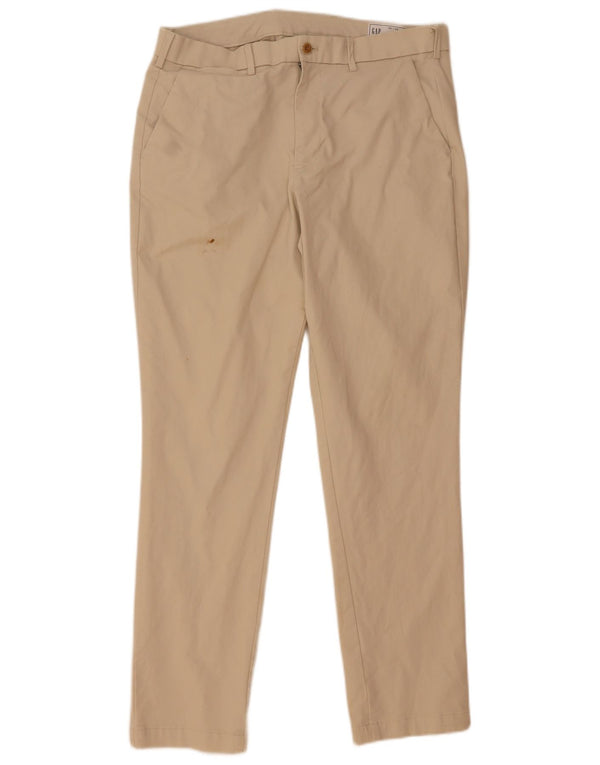 Gap Mens Slim Chino Trousers W36 L32 Beige Cotton