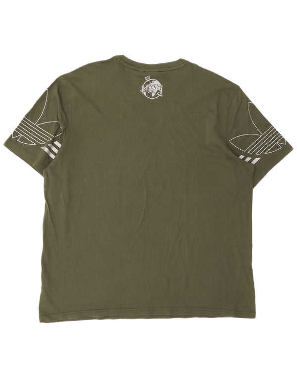 Ανδρικό γραφικό T-Shirt Adidas Top XL Πράσινο βαμβακερό