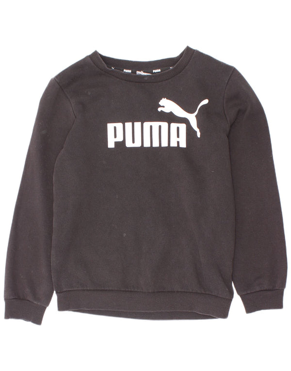 Puma Boys Graphic Φούτερ Jumper 7-8 ετών Μαύρο Βαμβακερό