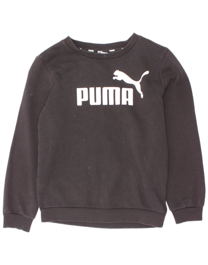 Puma Boys Graphic Φούτερ Jumper 7-8 ετών Μαύρο Βαμβακερό