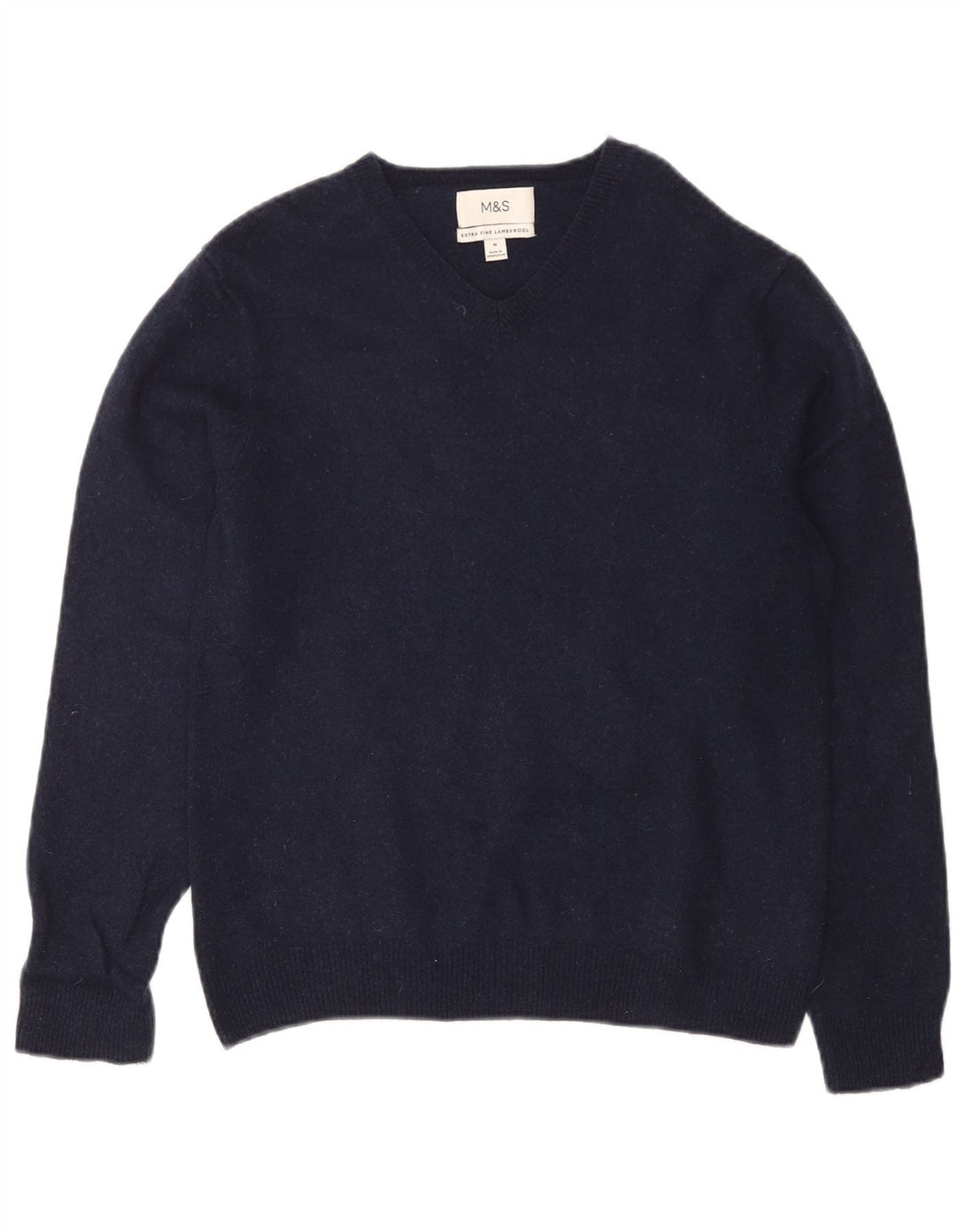 Marks & Spencer Ανδρικό γιλέκο Tank Top Medium Navy Blue Lambswool