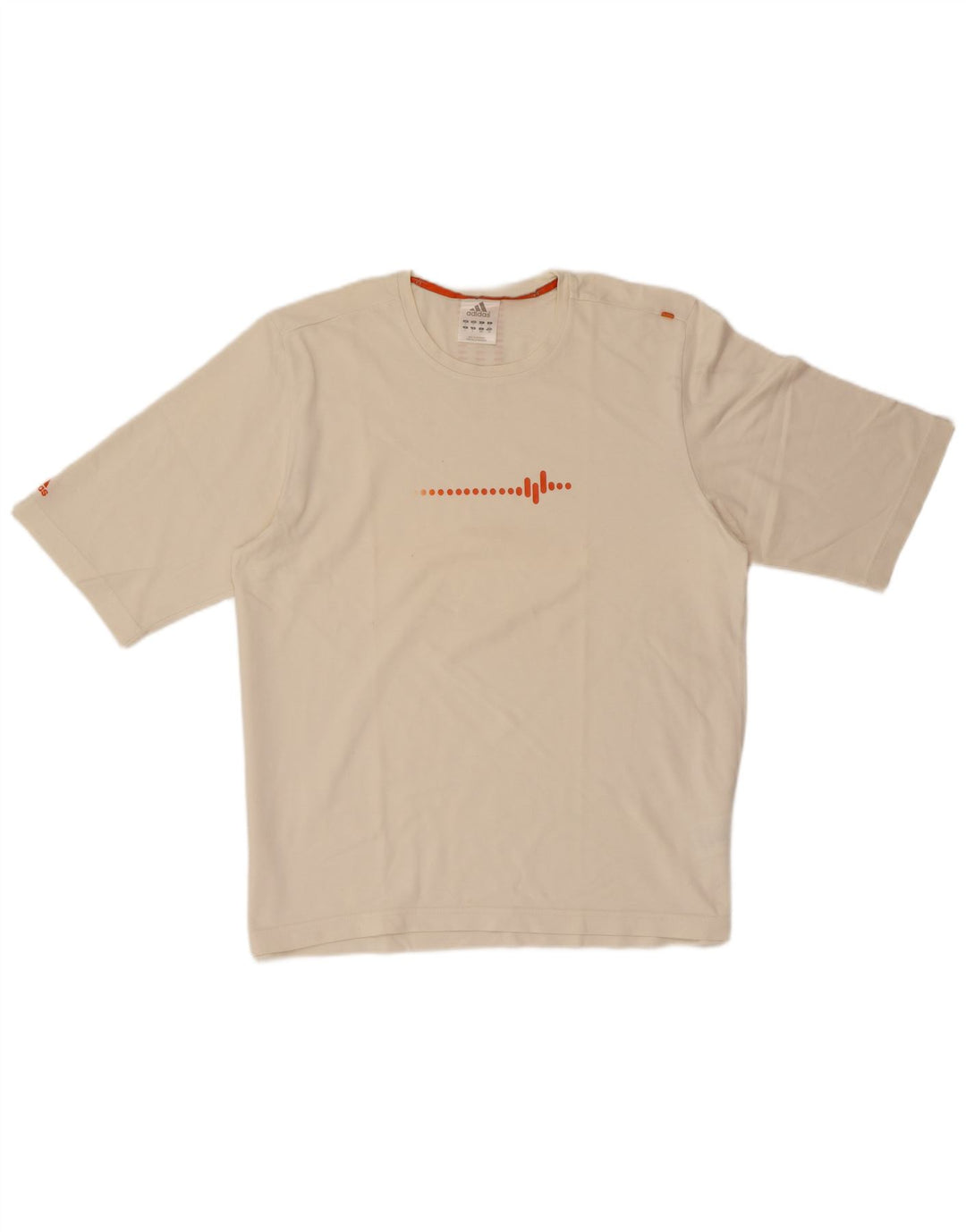 Ανδρικό γραφικό μπλουζάκι ADIDAS, μεγάλο, βαμβακερό σε λευκό χρώμα