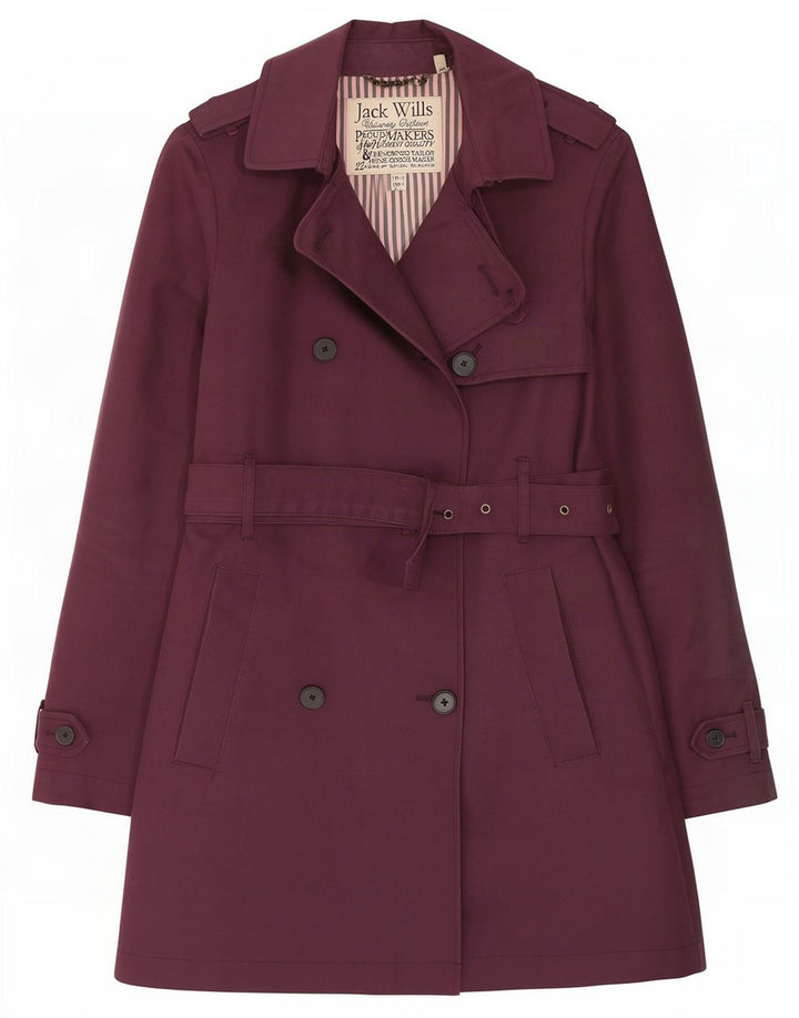 Jack Wills Γυναικεία καμπαρντίνα UK 10 Small Maroon Cotton