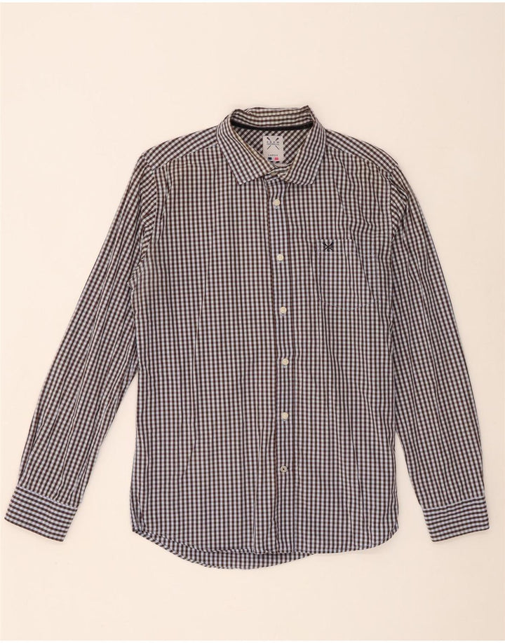 Ανδρικό πουκάμισο Crew Clothing Tailored Fit, μεγάλο καφέ βαμβακερό Gingham