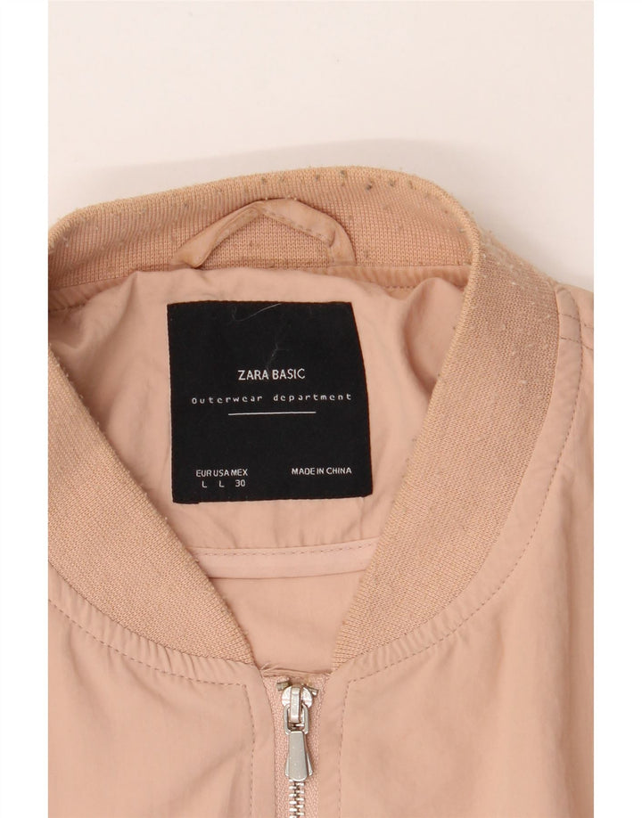 ZARA Womens Bomber Jacket UK 16 Large Pink Vintage Zara and Second-Hand Zara from Messina Hembry 