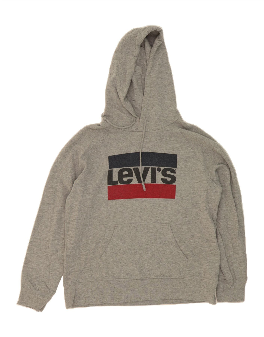 LEVI'S Mens Graphic Hoodie Jumper Medium Grey Cotton Vintage Levi's and Second-Hand Levi's from Messina Hembry 