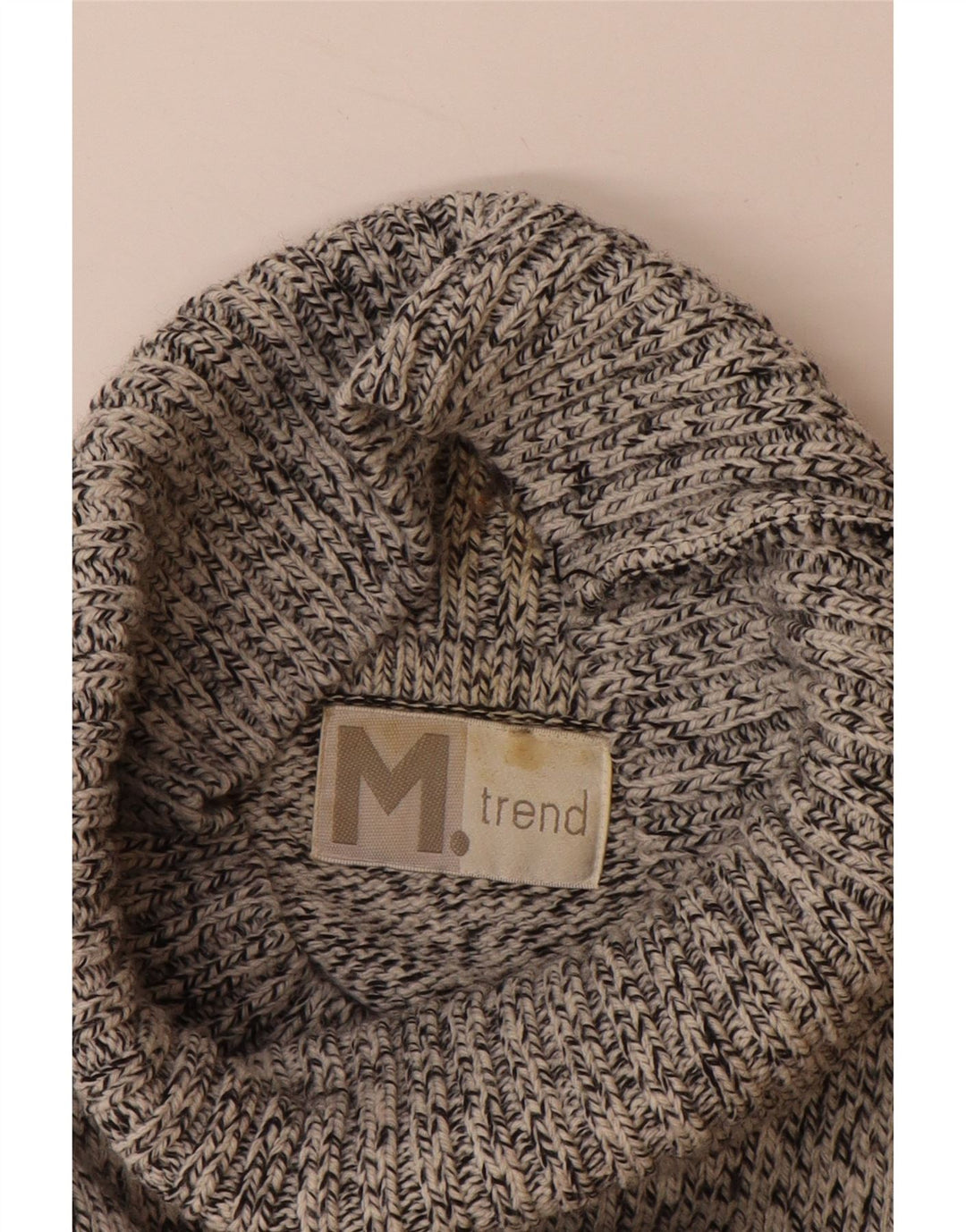 VINTAGE Ανδρικό πουλόβερ με ρολό λαιμόκοψη 2XL ακρυλικό γκρι Fair Isle