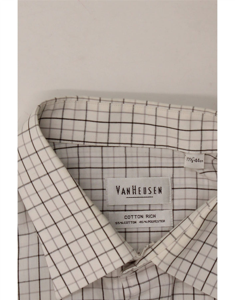 VAN HEUSEN Mens Shirt Size 17 1/2 44 XL White Check Cotton Vintage Van Heusen and Second-Hand Van Heusen from Messina Hembry 