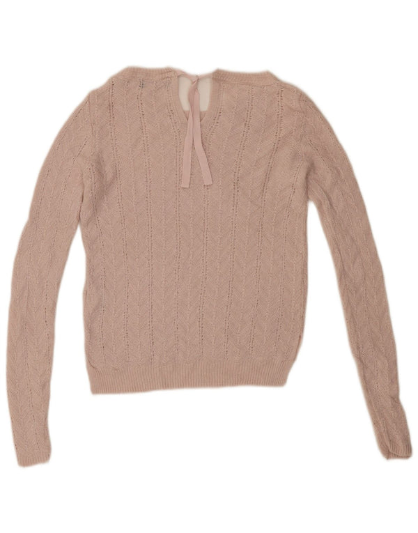 MARKS & SPENCER Γυναικείο Crop Boat Neck Jumper UK 8 Small Pink