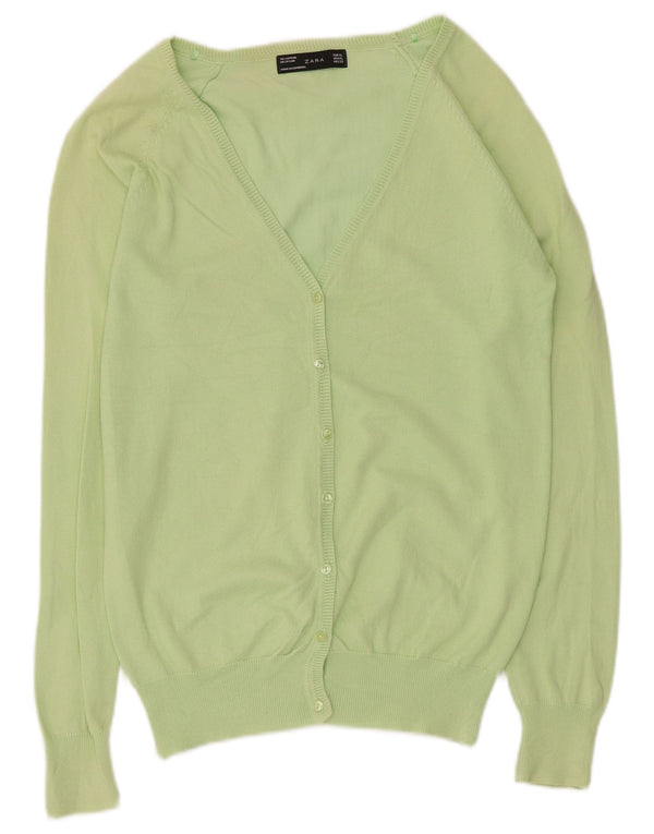 Zara Womens Cardigan Sweater UK 18 XL Green Cotton
