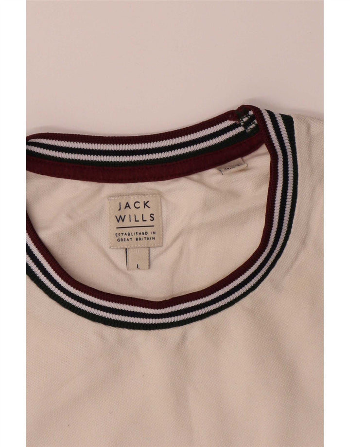 Jack Wills Ανδρικό T-Shirt Top μεγάλο λευκό βαμβακερό