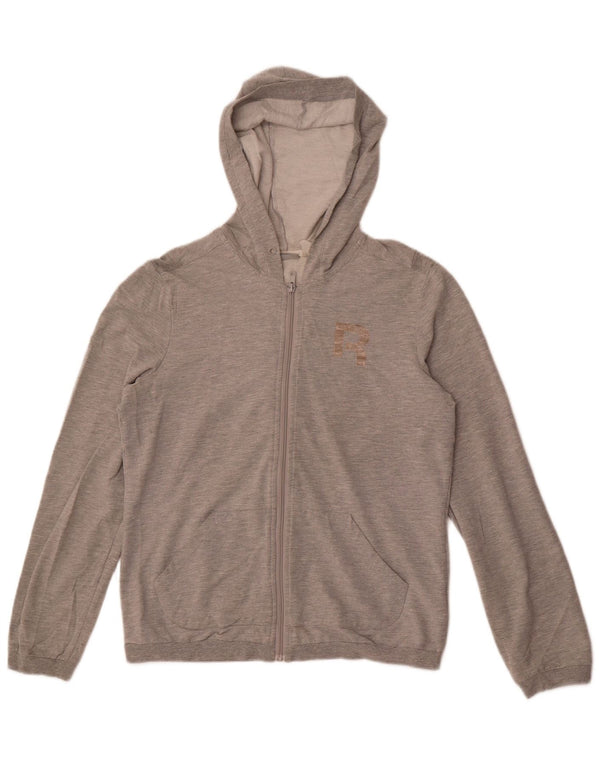 Γυναικείο πουλόβερ Reebok με φερμουάρ UK 12/14 Μεσαίο γκρι βαμβακερό