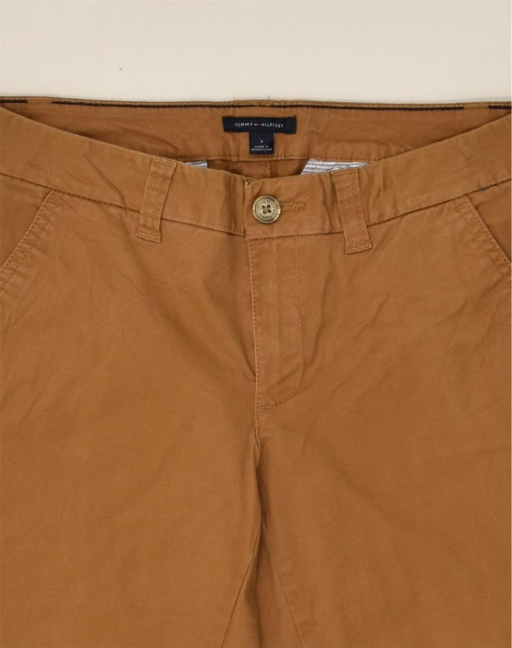 TOMMY HILFIGER Womens Slim Chino Trousers US 4 Small W30 L30 Brown Cotton | Vintage Tommy Hilfiger | Thrift | Second-Hand Tommy Hilfiger | Used Clothing | Messina Hembry 