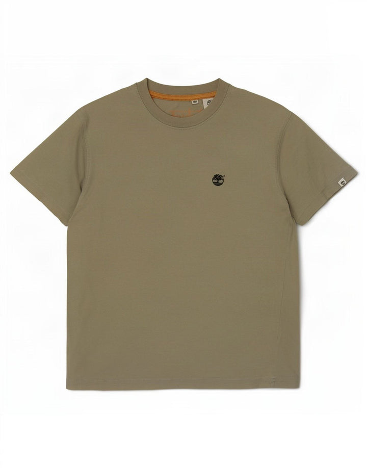 Ανδρικό γραφικό T-Shirt Timberland Top Μικρό Χακί Βαμβακερό