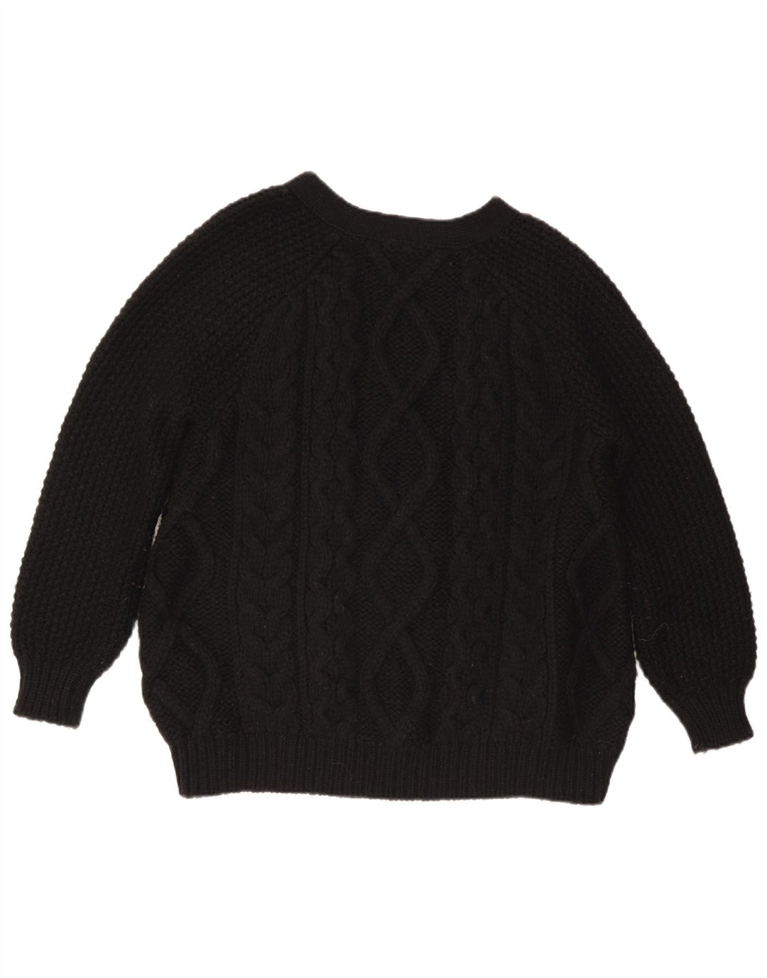 Stefanel Γυναικείο πουλόβερ ζακέτα UK 14 μεσαίο μαύρο μαλλί