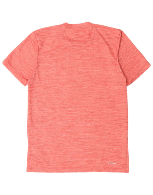 Adidas Ανδρικό T-Shirt Aeroready Top Small Pink Flecked Polyester