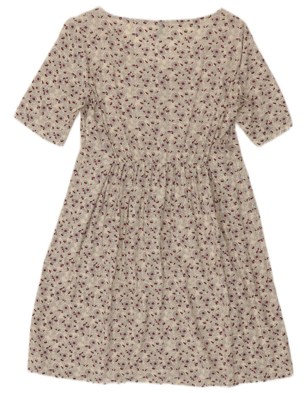 Γυναικείο φόρεμα BENETTON A-Line UK 6 XS Off White Floral Viscose