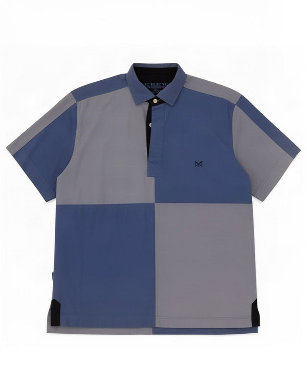 Crew Clothing Mens Short Sleeve Pullover Shirt XS Blue Colourblock