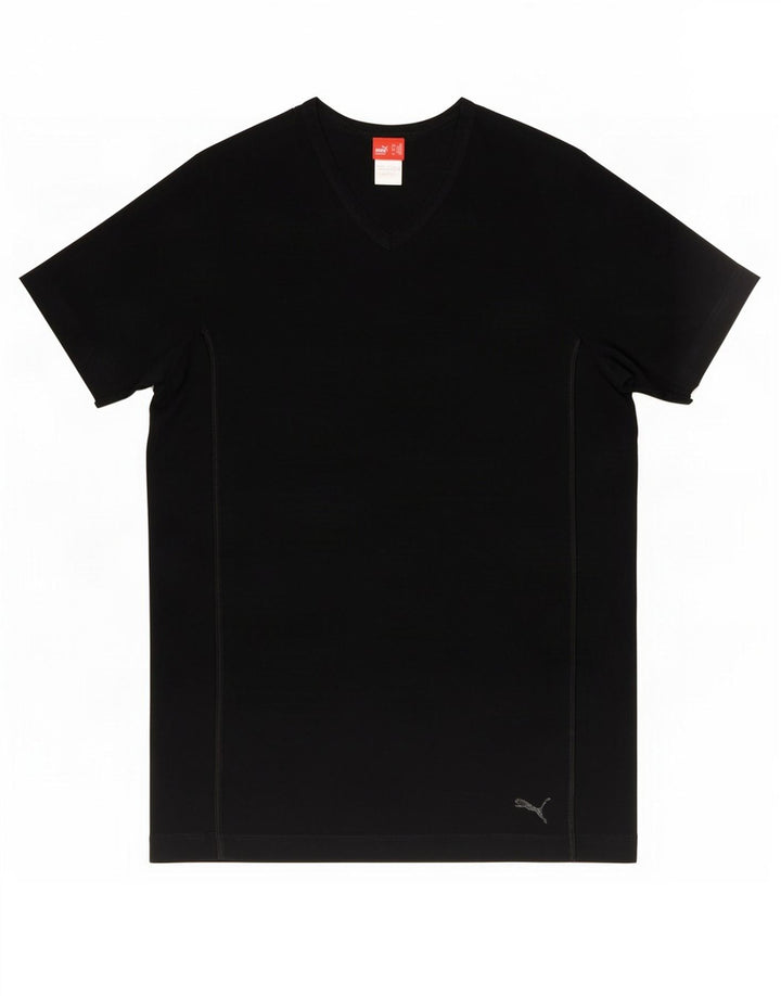 Ανδρικό T-Shirt Puma Τοπ μεσαίο μαύρο βαμβακερό