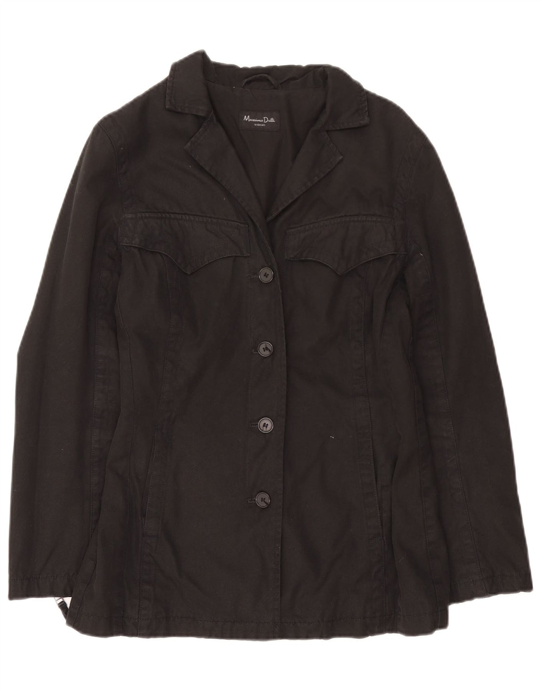 Massimo Dutti Γυναικείο Utility Jacket UK 16 μεγάλο μαύρο βαμβακερό