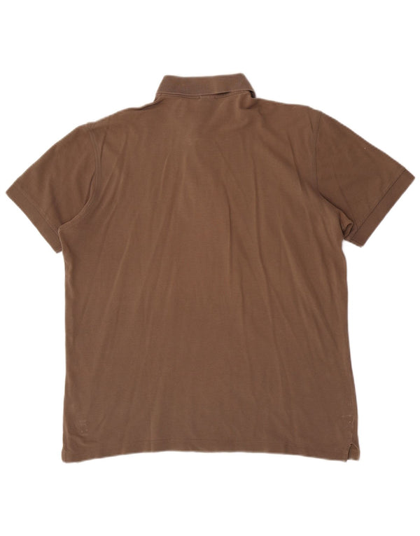 Ανδρικό μπλουζάκι πόλο Hugo Boss, μικρό καφέ βαμβακερό