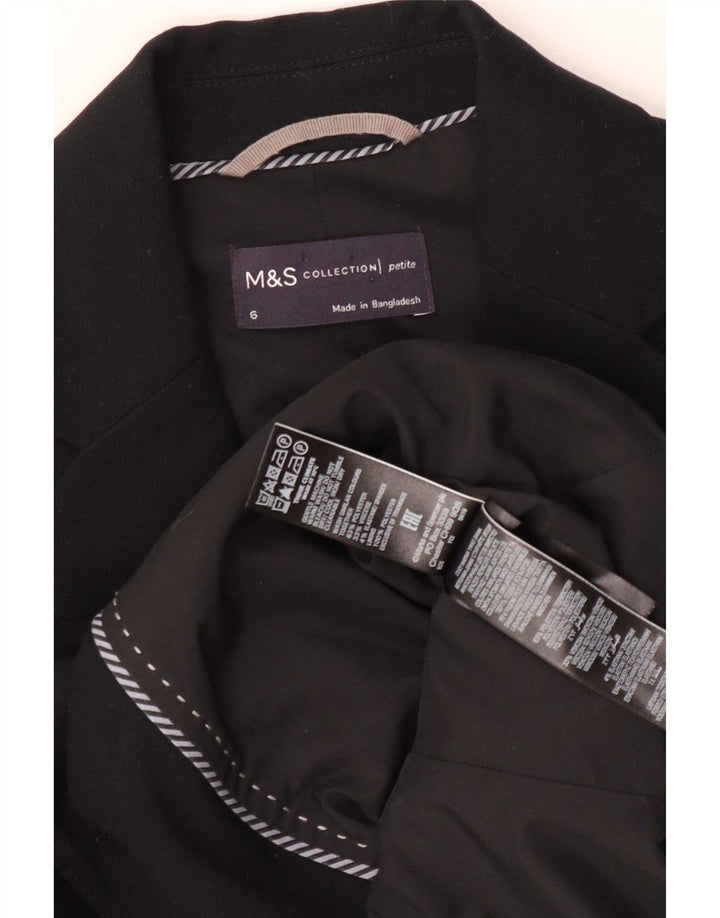 Marks & Spencer Γυναικείο Μπουφάν Blazer UK 6 XS Μαύρο Πολυεστέρας με 2 κουμπιά