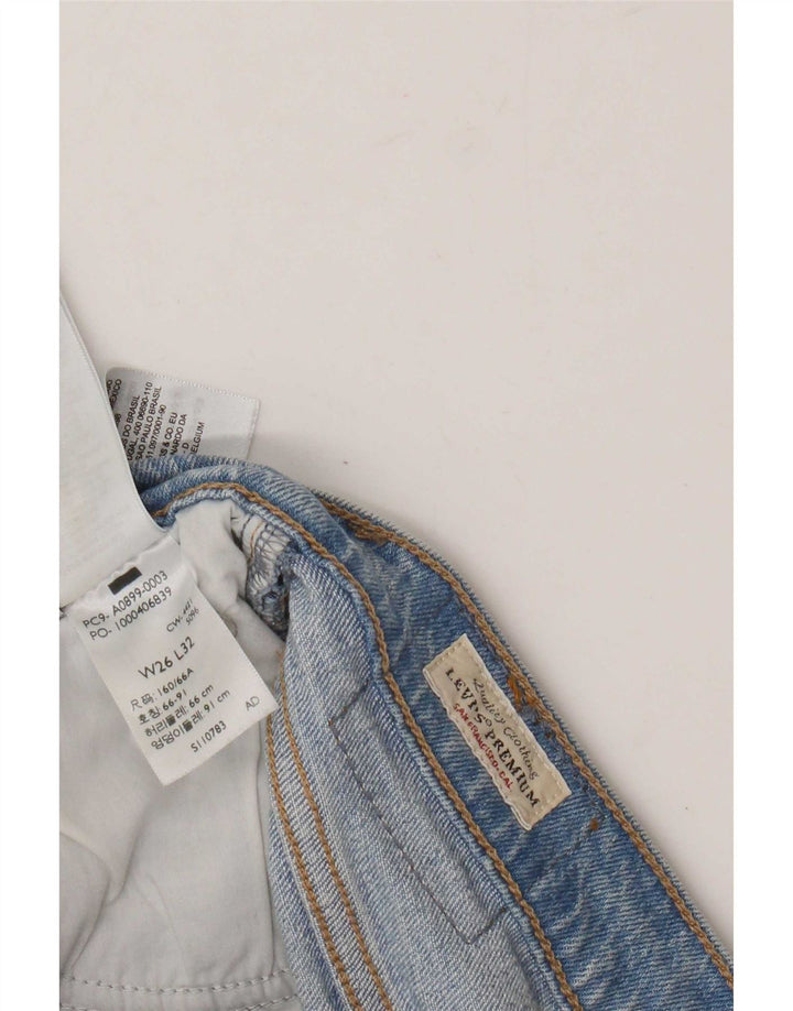 Γυναικείο ψηλό ψηλό τζιν Levi's flared W26 L32 μπλε βαμβακερό