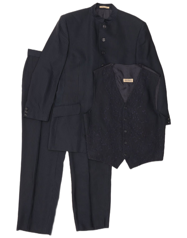 Carlo Pignatelli ανδρική φόρμα 3 τεμαχίων IT 52 XL W32 L30 Navy Blue Pinstripe